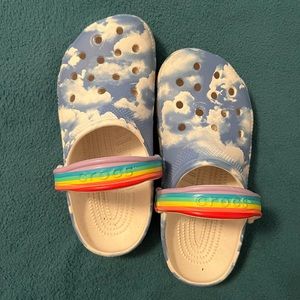 rainbow with clouds crocs